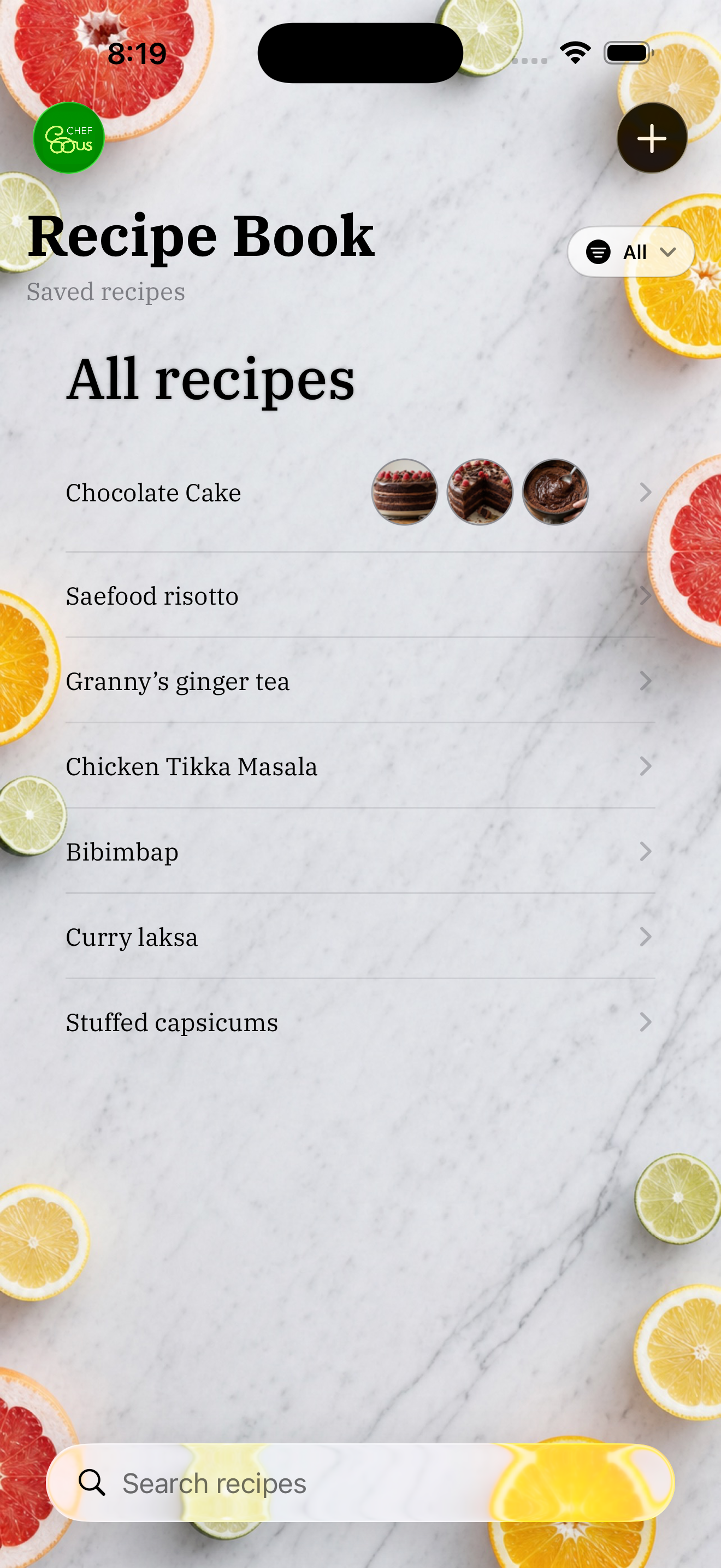Chef Sous recipe book preview